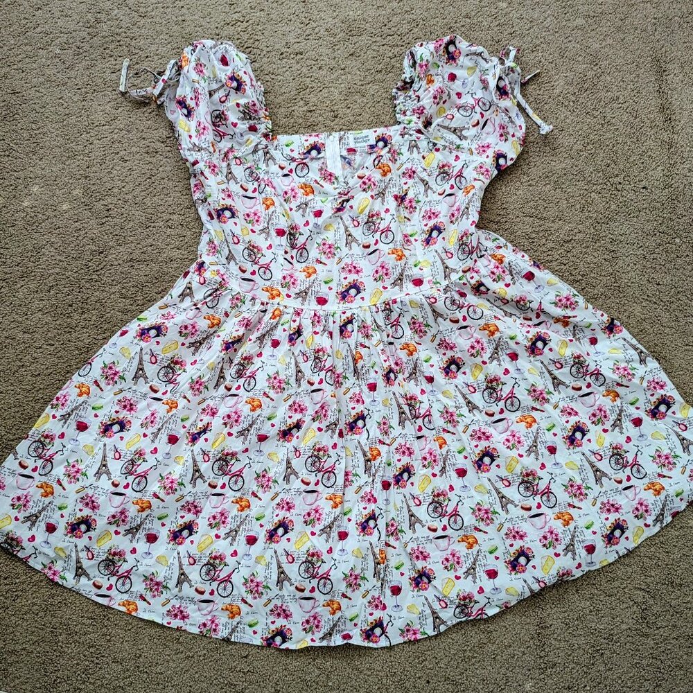 Unique Vintage Traveling To Paris Dress Size 3X-20 Whimsy Dress Like New